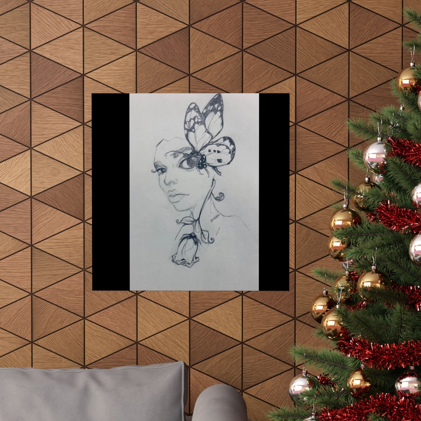 Matte Vertical Posters - Butterfly Rose Girl